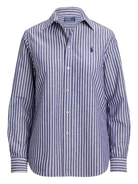 Polo Ralph Lauren striped logo-embroidered shirt Blue 211971514002