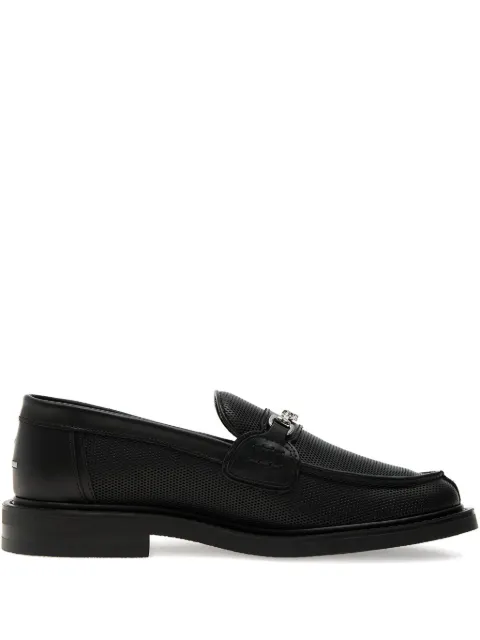 Filling Pieces chain-link perforated loafers Black 112511303112