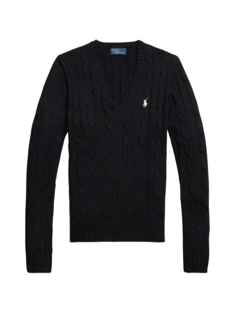 Polo Ralph Lauren cable-knit V-neck sweater Black 211971870002