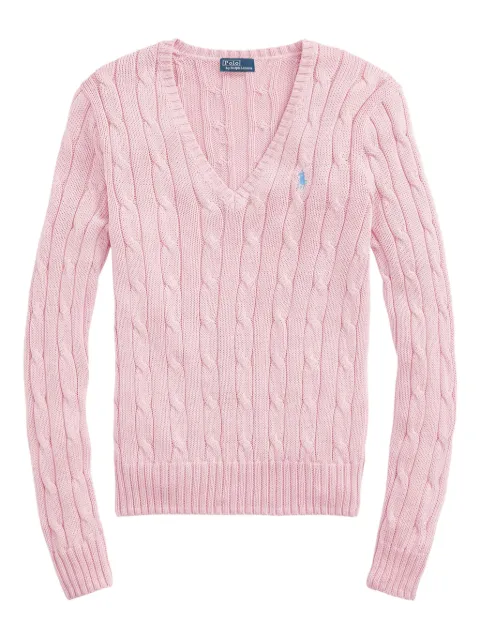 Polo Ralph Lauren cable-knit V-neck sweater Pink 211971870006