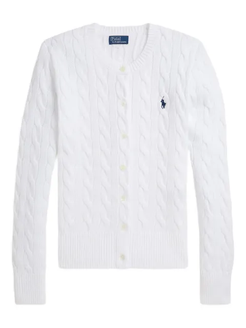 Polo Ralph Lauren cable-knit cotton crewneck cardigan White 211971868007