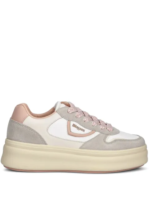 Blauer platform leather sneakers White S5EMERY03LES