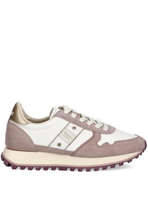 Blauer suede leather trainers White S5MILLEN03NYM