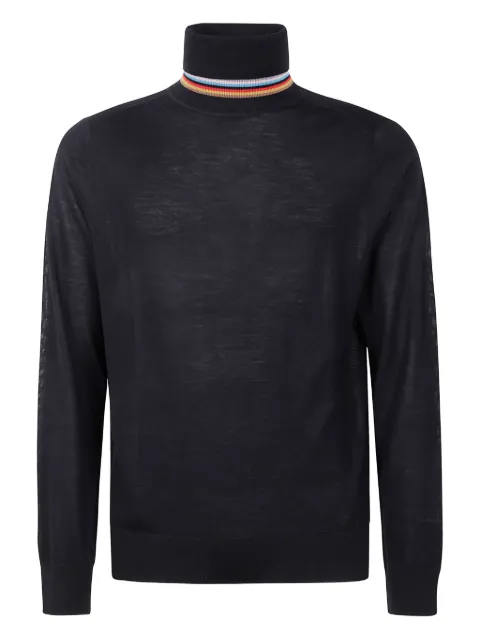 Paul Smith stripe-detail turtleneck sweater Black M1R539ZT02093