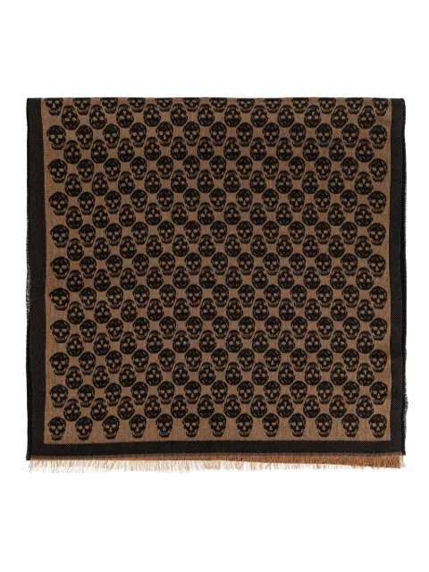 Alexander McQueen skull-print scarf Brown 8353784A82Q