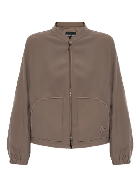 Emporio Armani embroidered-logo bomber jacket Brown EW001488AF10206