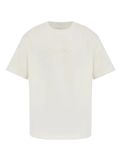 JW Anderson flocked-logo T-shirt Neutrals JT0258PG1510002