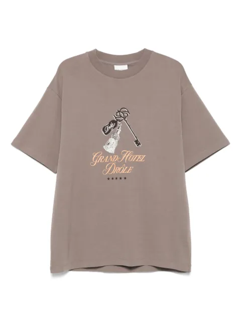 Drôle De Monsieur graphic-print T-shirt Grey HTS261CO002