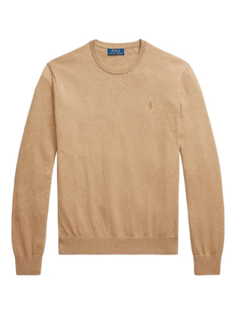 Polo Ralph Lauren logo-embroidered crew-neck sweater Brown 710973589003