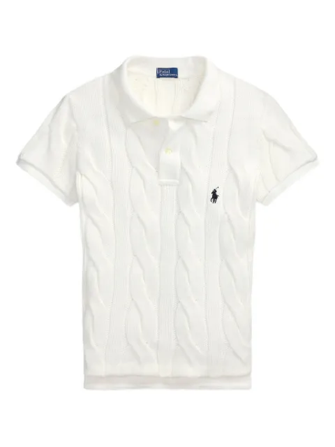 Polo Ralph Lauren cable-knit polo top White 211971703001