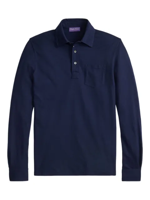 Ralph Lauren Purple Label patch-pocket polo shirt Blue 790973387004
