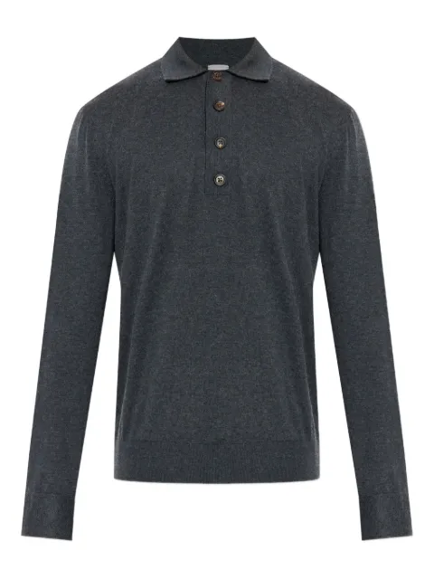 Eleventy long-sleeve polo shirt Grey L76POLL11MAG0K007