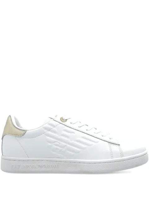 Ea7 Emporio Armani logo-embossed leather sneakers White 7X000331AF10848