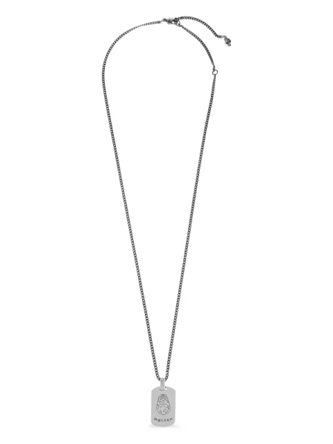 Alexander McQueen engraved-logo necklace Silver 836663J161N
