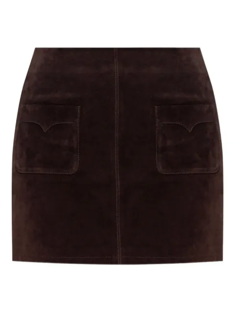 Zadig&Voltaire Jaime suede leather skirt Brown RWSK01066