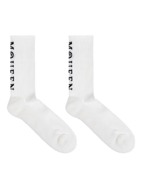 Alexander McQueen ribbed logo socks White 8375084720Q
