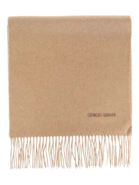 Giorgio Armani fringed wool scarf Neutrals GM001840AF18586