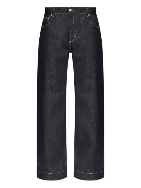 Alexander McQueen logo-patch jeans Blue 839142QYAAB