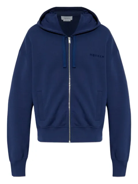 Alexander McQueen zip-up hooded sweatshirt Blue 839217QTADU