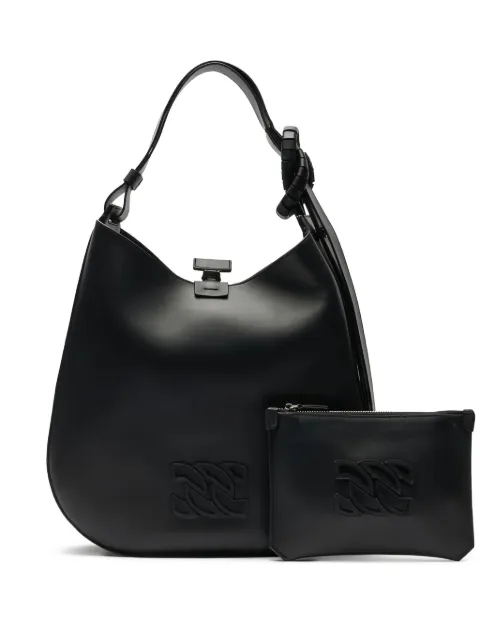 Casadei Vandome knotted leather shoulder bag Black 3W483A0000VDMNO