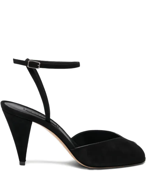 Casadei 75mm ankle-strap peep-toe heeled pumps Black 1L406A0801T0539
