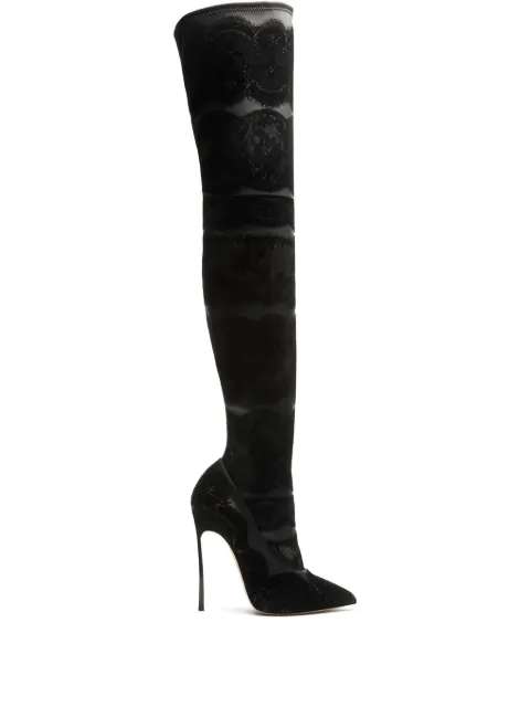 Casadei 120mm Lingerie boots Black 1T082A120TLNGRE