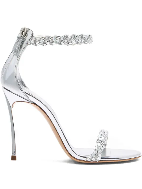 Casadei 100mm Starsway crystal-embellished stiletto sandals Silver 1L396A100MT0529