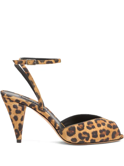 Casadei 80mm Venus Malesia leopard-print ankle-strap sandals Brown 1L406A0801T0540