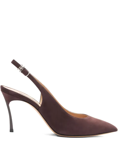 Casadei 80mm slingback pointed-toe pumps Brown 1G660A080TCAMOS