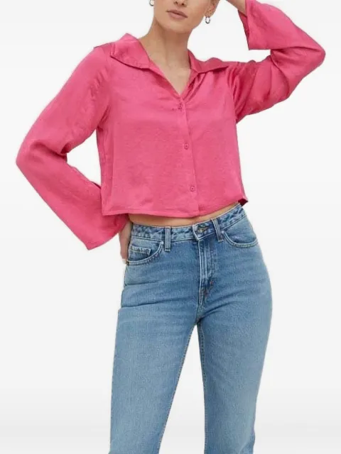 American Vintage flat-collar cropped-length shirt Pink WID06FE23