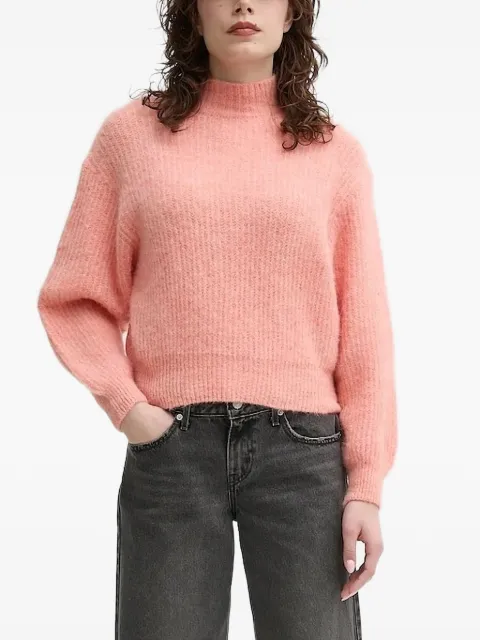 American Vintage mock-neck balloon-sleeve sweater Orange EAST18QE25
