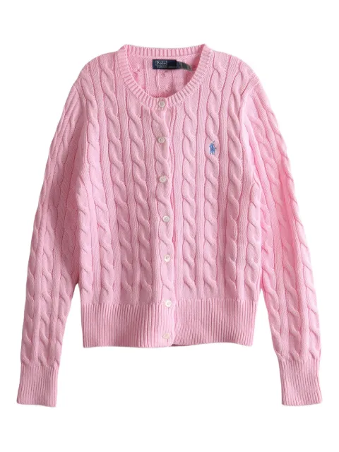 Polo Ralph Lauren cable-knit cotton crewneck cardigan Pink 211971868010