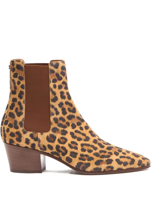 Casadei 50mm leopard-print block-heel ankle boots Brown 1Q202Y0501C2865