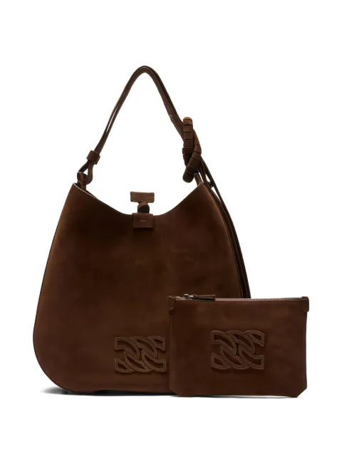 Casadei knotted suede shoulder bag Brown 3W483A0000VDMVL