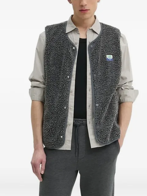 American Vintage fleece-texture button gilet Grey MHOK16AE25