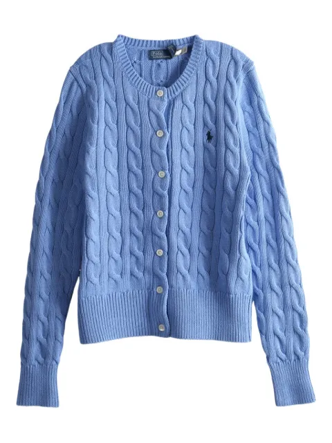 Polo Ralph Lauren embroidered-logo cable-knit cardigan Blue 211971868009