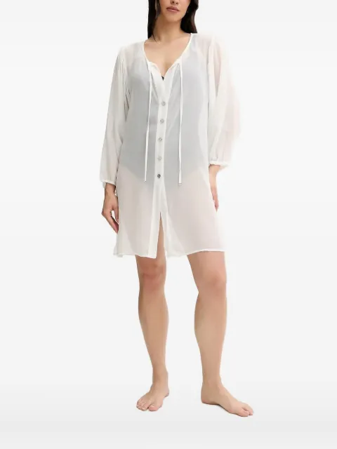 Michael Michael Kors button-front tie-neck top White MM2R791