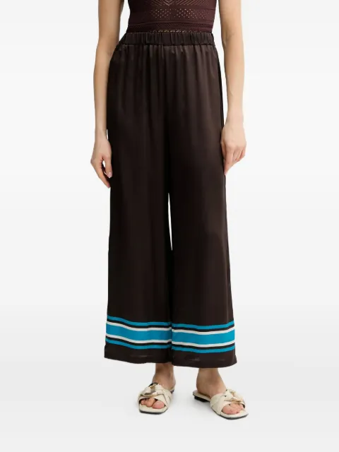 LUISA SPAGNOLI satin stripe-detail trousers Brown 542106