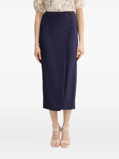 LUISA SPAGNOLI Triangolo wrap-front midi skirt Blue 542164