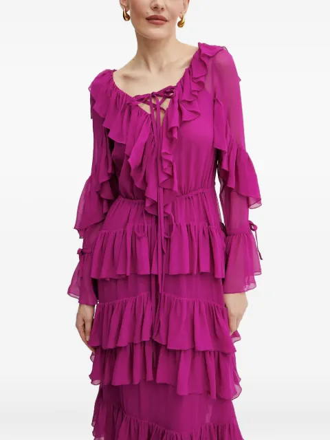 LUISA SPAGNOLI ruffled tiered maxi dress Pink 541979