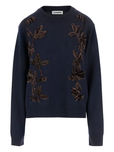 Jil Sander floral-embroidered sweater Blue J02GP0220J14802401