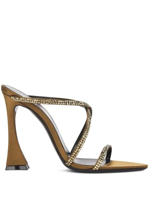 Saint Laurent 110mm crystal-embellished sandals Brown 8000189QN0A