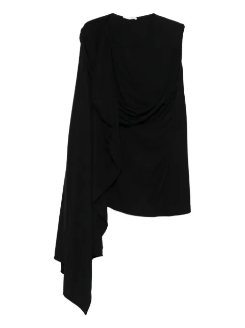 The Row Isadra draped one-shoulder top Black 10187K681