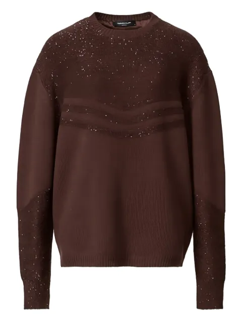 Fabiana Filippi sequin-embellished chevron sweater Brown MAD225F483L6191269