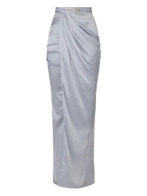 Elisabetta Franchi draped satin maxi skirt Grey GO14657E2