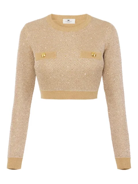Elisabetta Franchi sequin-embellished sweater Neutrals MK56T57E2