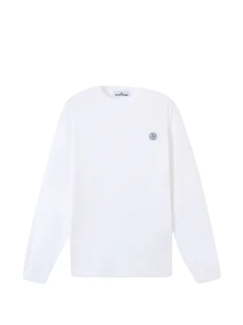 Stone Island logo-patch long-sleeve T-shirt White L2S152100025S0057