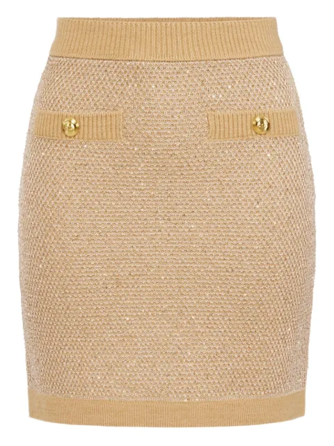 Elisabetta Franchi knitted mini skirt Neutrals GK23T57E2