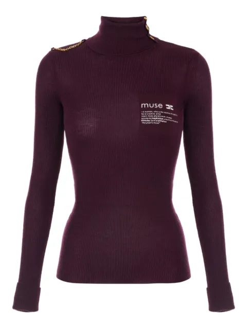 Elisabetta Franchi ribbed turtleneck sweater Red MK43B57E2