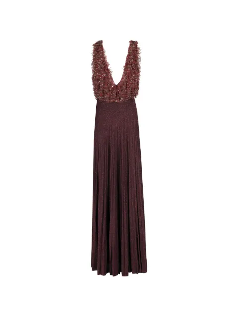 Elisabetta Franchi pleated maxi dress Brown ABR1957E2